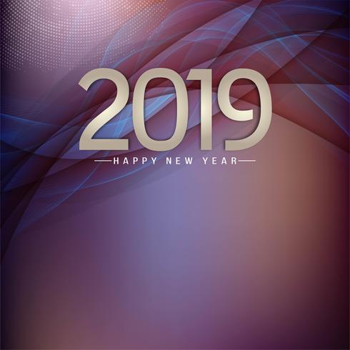 Happy New Year 2019 stylish greeting background vector