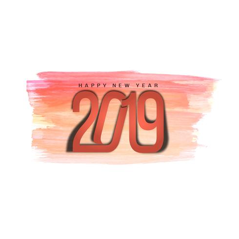 Fondo de saludo de año nuevo 2019 con estilo abstracto vector