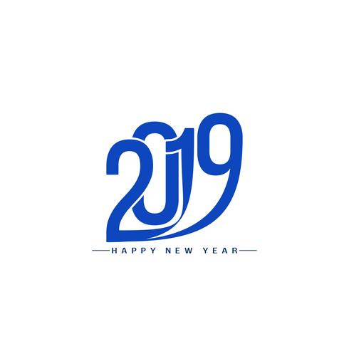 Happy New Year 2019 stylish text design background vector