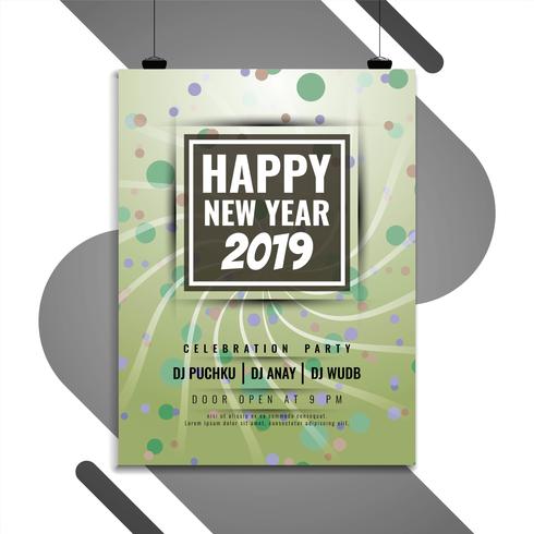 Año nuevo 2019 fiesta fiesta moderno flyer vector