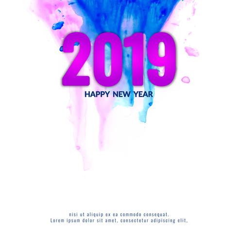 Abstract New Year 2019 background design vector