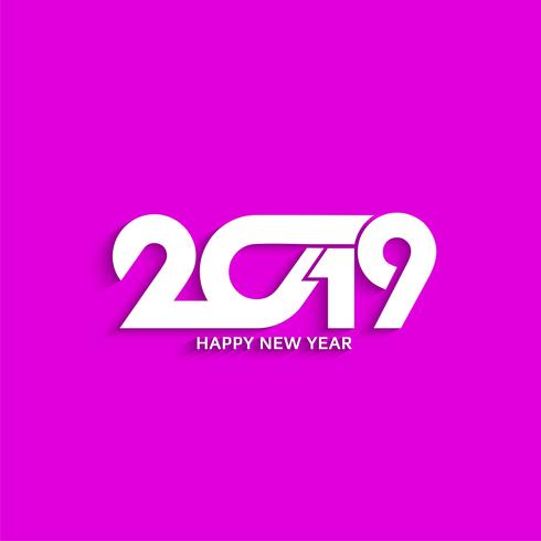 Abstract New Year 2019 text design modern background vector