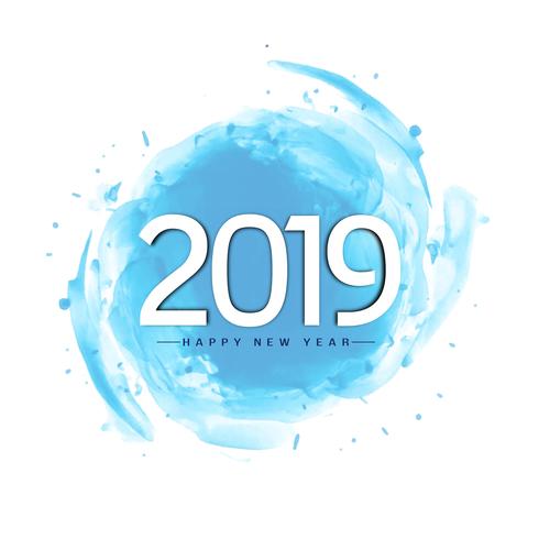 Fondo de saludo de año nuevo 2019 con estilo abstracto vector