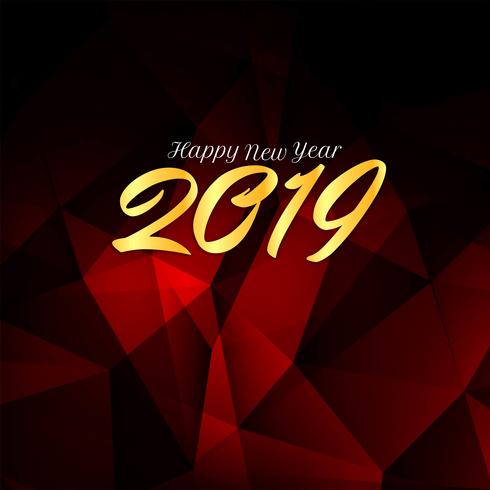 Feliz año nuevo fondo decorativo 2019 vector