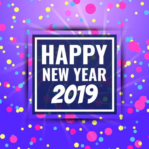 Abstract Happy New Year 2019 greeting background vector