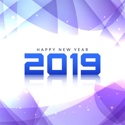 Abstract Happy New Year 2019 stylish background vector