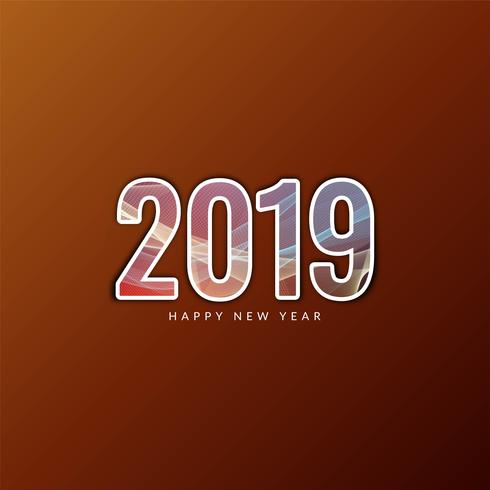 Abstract Happy New Year 2019 stylish background vector