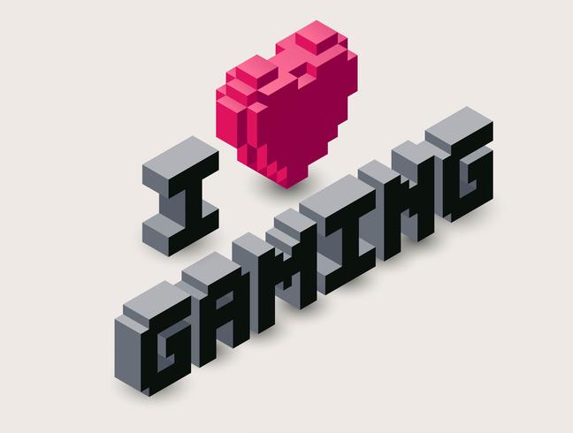 3d gaming pixel icon. vector