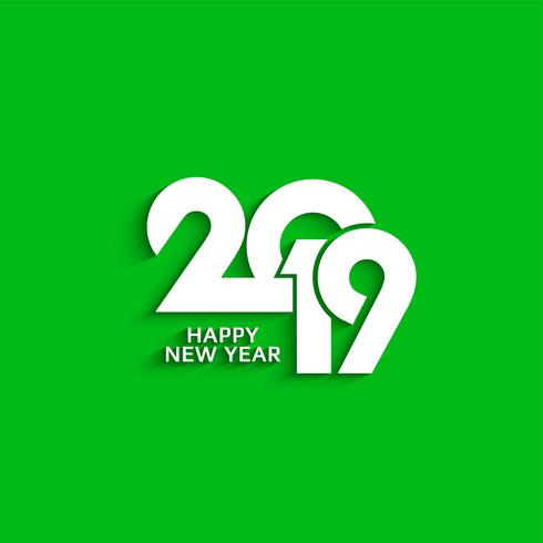 Abstract New Year 2019 text design modern background vector