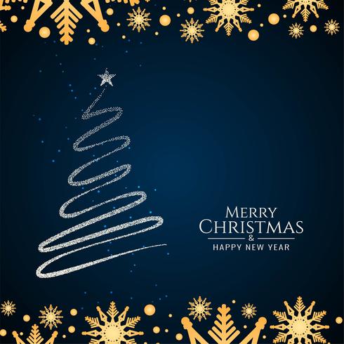 Abstract Merry Christmas decorative tree background vector