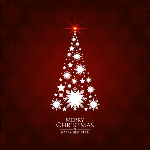 Abstract Merry Christmas decorative tree background vector