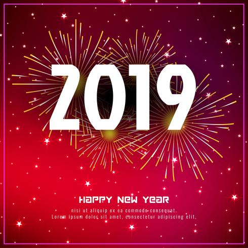 Stylish New Year 2019 greeting background vector