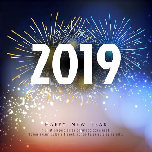 Stylish New Year 2019 greeting background vector