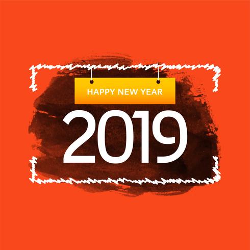 Happy New Year 2019 colorful greeting background vector