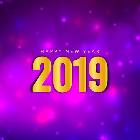 Elegant Happy New Year 2019 greeting background vector