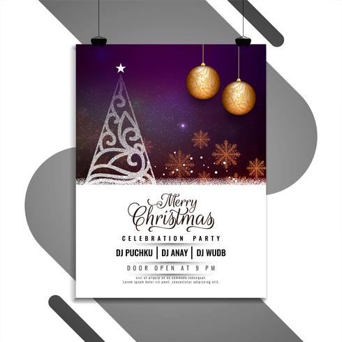 Merry Christmas celebration brochure template vector