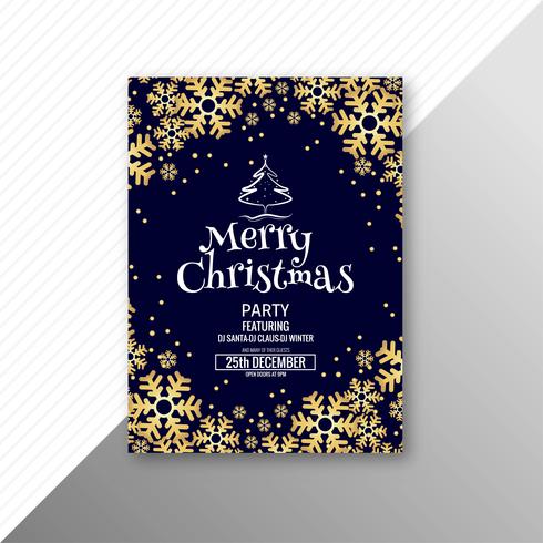 Plantilla de folleto de tarjeta de feliz Navidad celebración vector