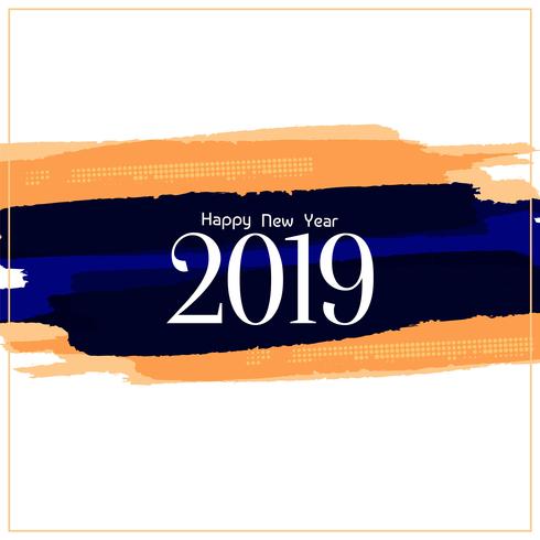 Abstract Happy New Year 2019 greeting background vector