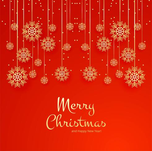 Merry christmas snowflake card background vector