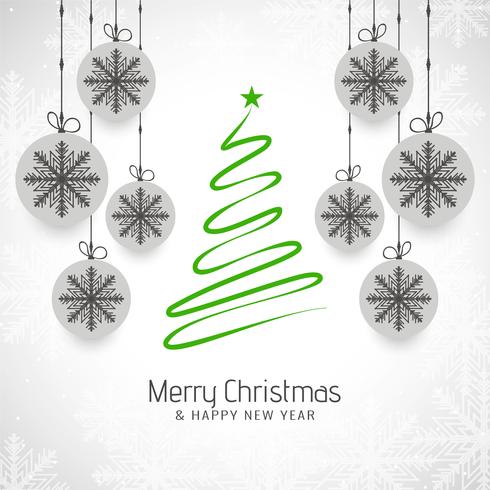 Abstract Merry Christmas tree decorative background vector