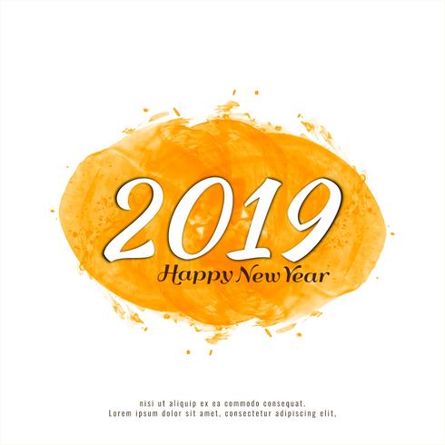Abstract Happy New Year 2019 colorful background vector