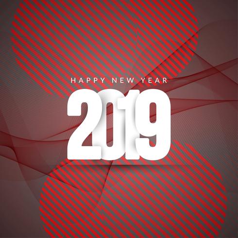 Abstract Happy New Year 2019 greeting background vector