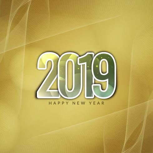 Feliz año nuevo fondo decorativo 2019 vector