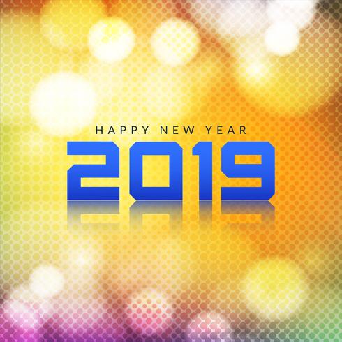 Elegant Happy New Year 2019 greeting background vector