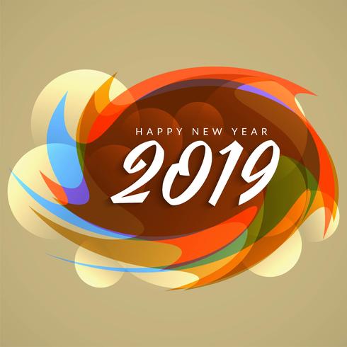 Abstract Happy New Year 2019 greeting background