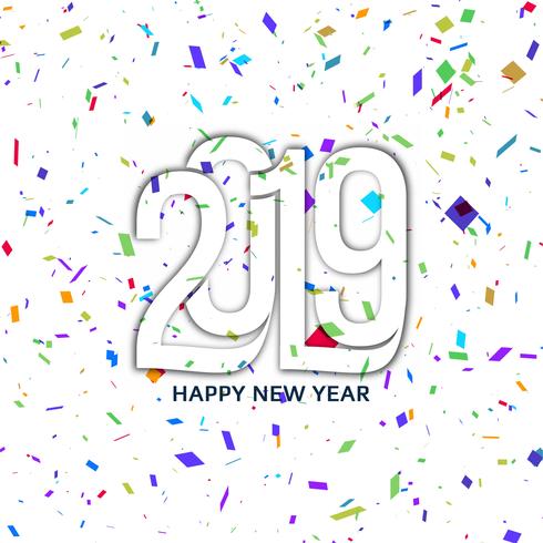 Happy New Year 2019 greeting background vector