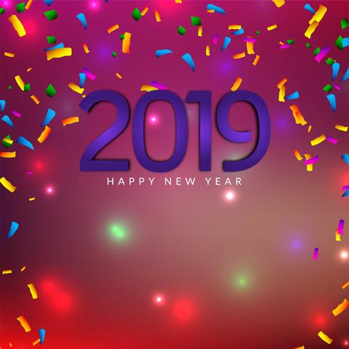 Feliz año nuevo fondo decorativo 2019 vector