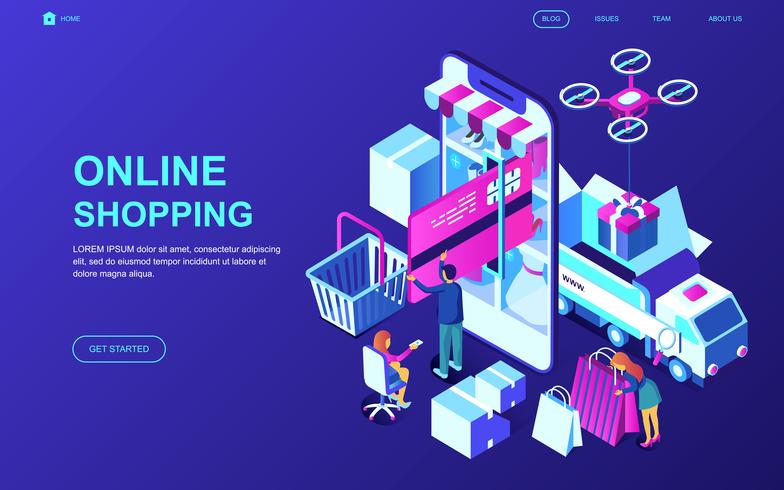 Online Shopping Web Banner vector