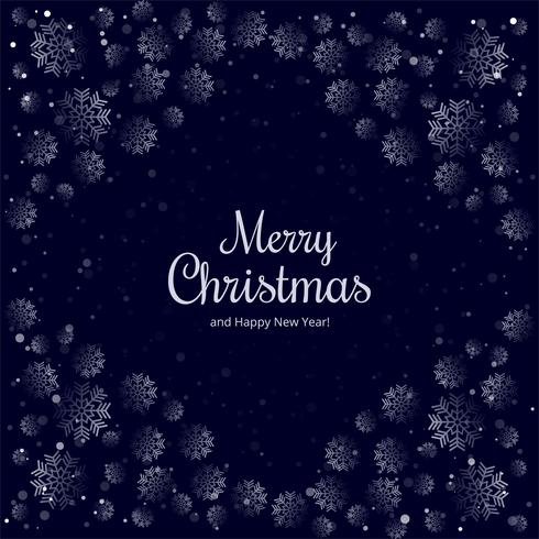 Merry christmas snowflake card background vector