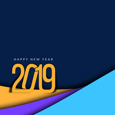 Abstract Happy New Year 2019 modern background vector