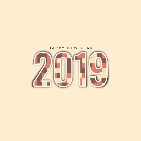 Abstract Happy New Year 2019 stylish background vector