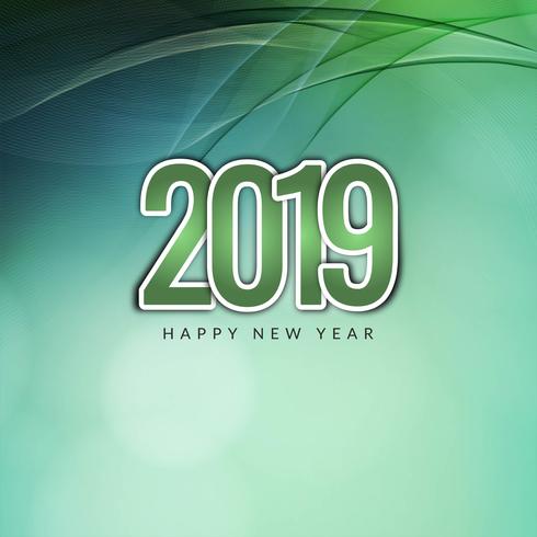 Abstract Happy New Year 2019 modern background vector