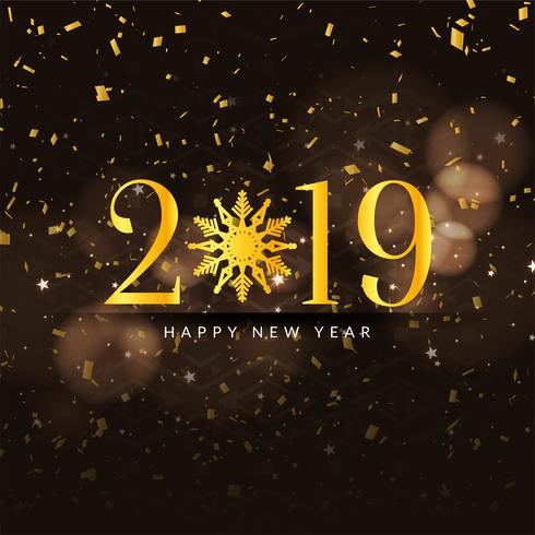 Abstract Happy New Year 2019 colorful background vector
