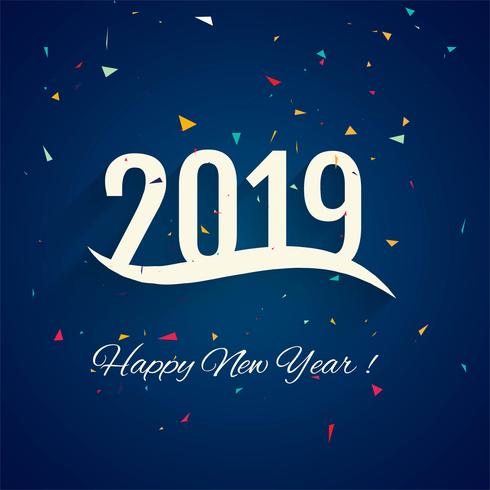 Beautiful Happy New Year 2019 text background vector