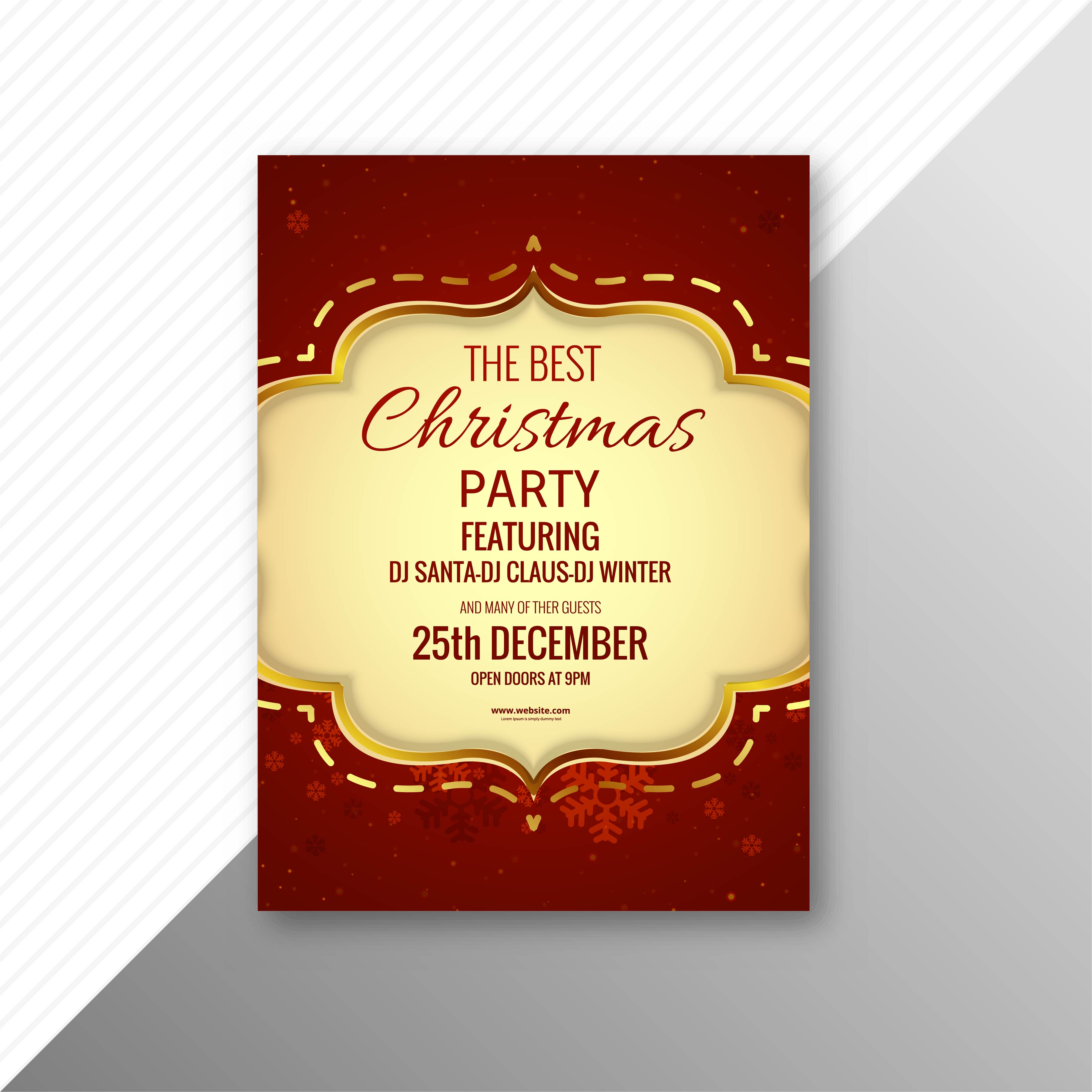 Beautiful Merry Christmas Card Template Brochure Design 270538 Vector 