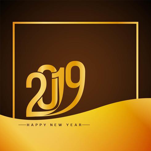 Abstract Happy New Year 2019 stylish background vector