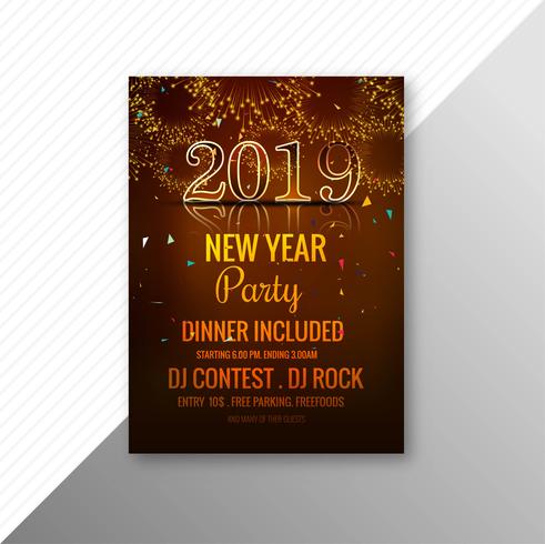 2019 new year party  brochure celebration template  vector