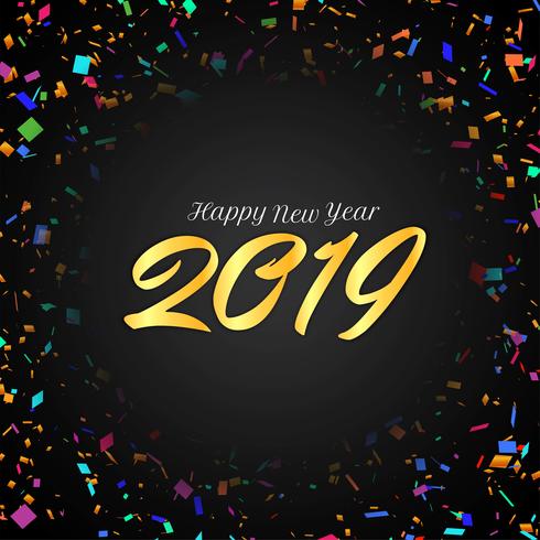 Feliz año nuevo fondo decorativo 2019 vector