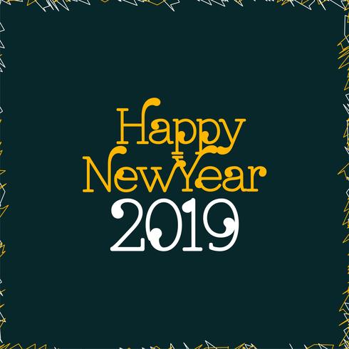 Abstract modern New Year 2019 decorative background vector