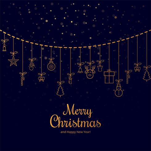 Merry christmas greeting card decorative background vector