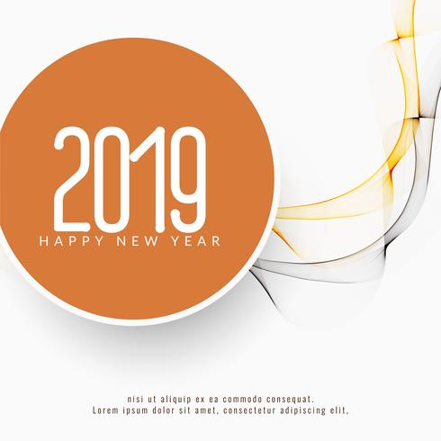Abstract Happy New Year 2019 modern background vector