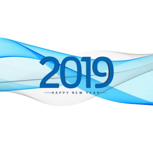 Fondo de saludo de año nuevo 2019 con estilo abstracto vector