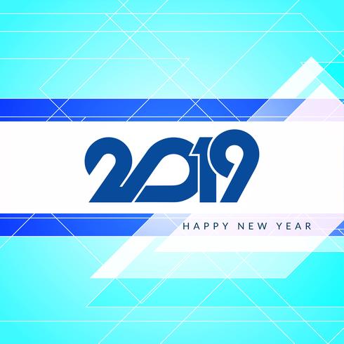 Abstract Happy New Year 2019 stylish background vector