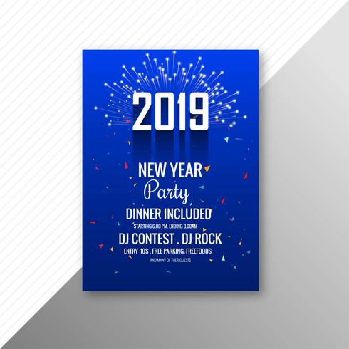 Beautiful 2019 flyer celebration party template design  vector