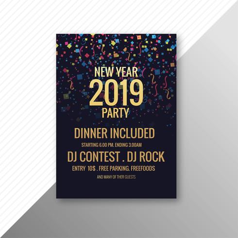 2019 new year party  brochure celebration template  vector