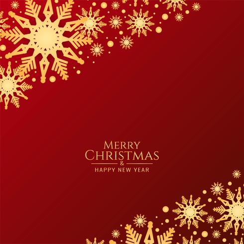 Abstract Merry Christmas red background with snowflakes vector